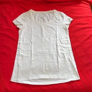 White Maternity Scoop Neck